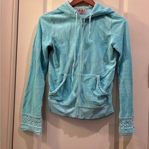 Light blue Juicy Couture velour vintage cropped tracksuit